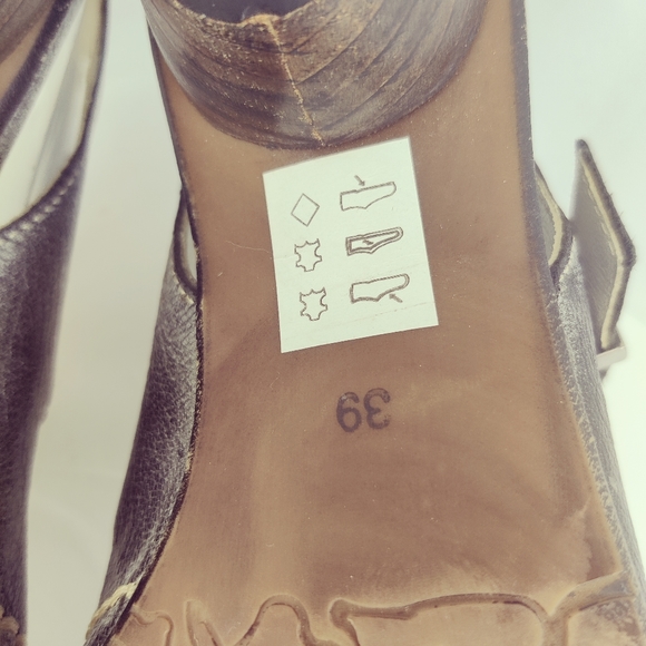 Fidji Mary Jane Low Heel Pump Charcoal Gray Leather Sz 39 - Picture 14 of 15